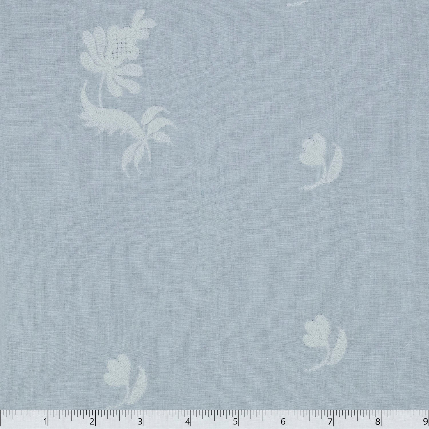 White Flowered & Sprigged Cotton Muslin  - $25.00 yd. - Burnley & Trowbridge Co.