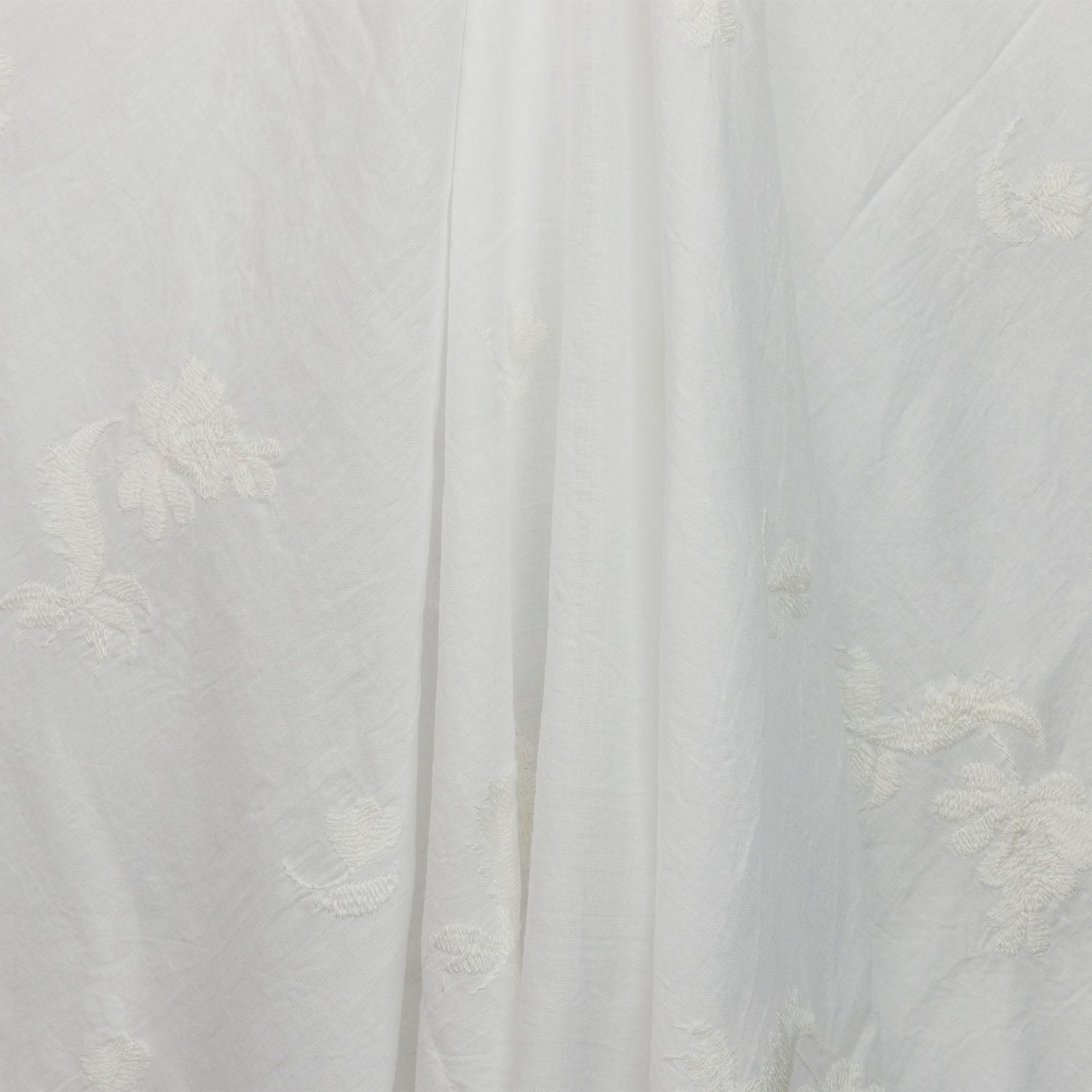 White Flowered & Sprigged Cotton Muslin  - $25.00 yd. - Burnley & Trowbridge Co.