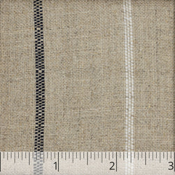 Natural, Black, & White Medium Weight Striped Linen - $14.00 yd. - Burnley & Trowbridge Co.