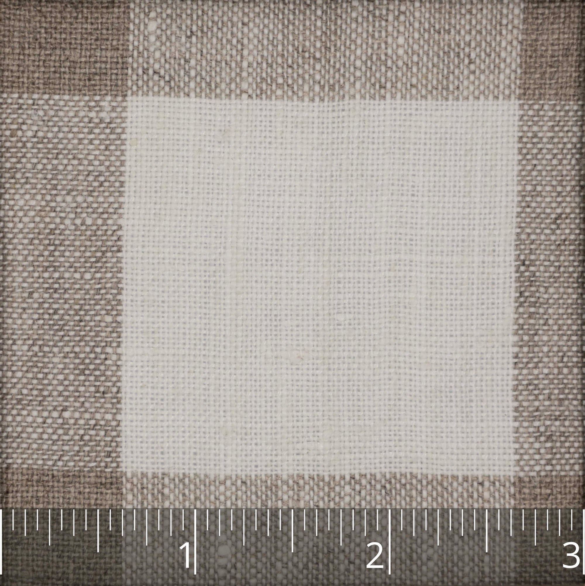 Ivory & Natural Large Crossbar Check Lightweight Linen - $14.00 yd. - Burnley & Trowbridge Co.