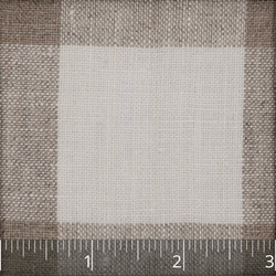 Ivory & Natural Large Crossbar Check Lightweight Linen - $14.00 yd. - Burnley & Trowbridge Co.