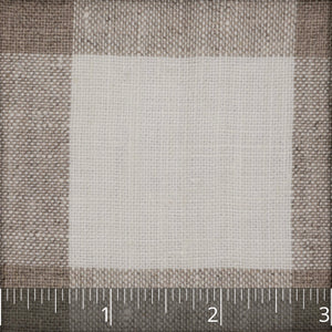 Ivory & Natural Large Crossbar Check Lightweight Linen - $14.00 yd. - Burnley & Trowbridge Co.