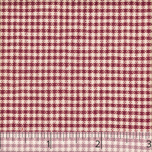 Merlot & Cream Checked Linen - $14.00 yd. - Burnley & Trowbridge Co.