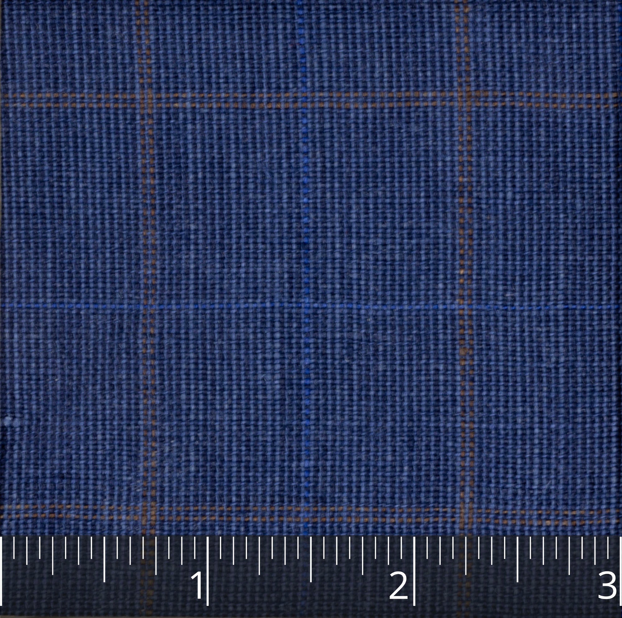 Indigo & Brown Cross Bar Checked Linen - $14.00 yd.