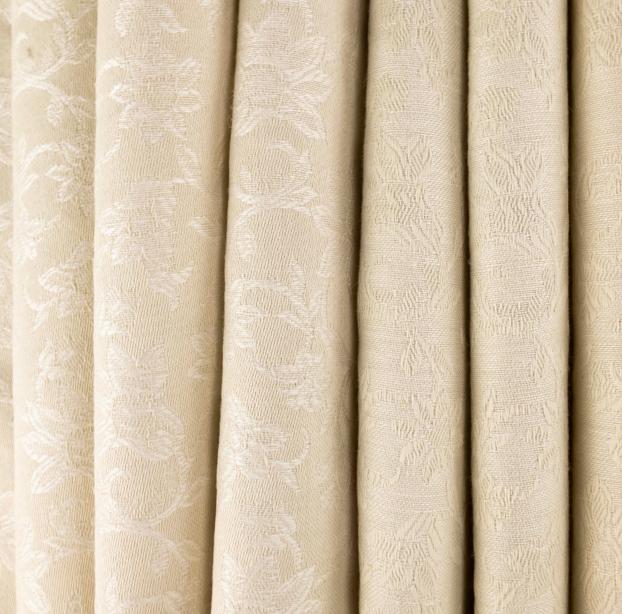 Ivory Floral Linen Damask