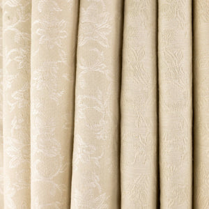 Ivory Floral Linen Damask