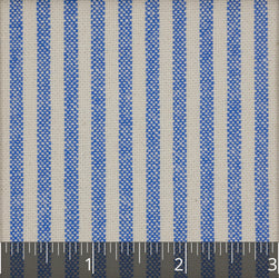 Light Indigo and Ivory Woven Stripe Cotton - $14.00 yd. - Burnley & Trowbridge Co.