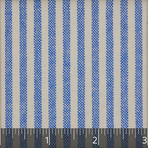 Light Indigo and Ivory Woven Stripe Cotton - $14.00 yd. - Burnley & Trowbridge Co.