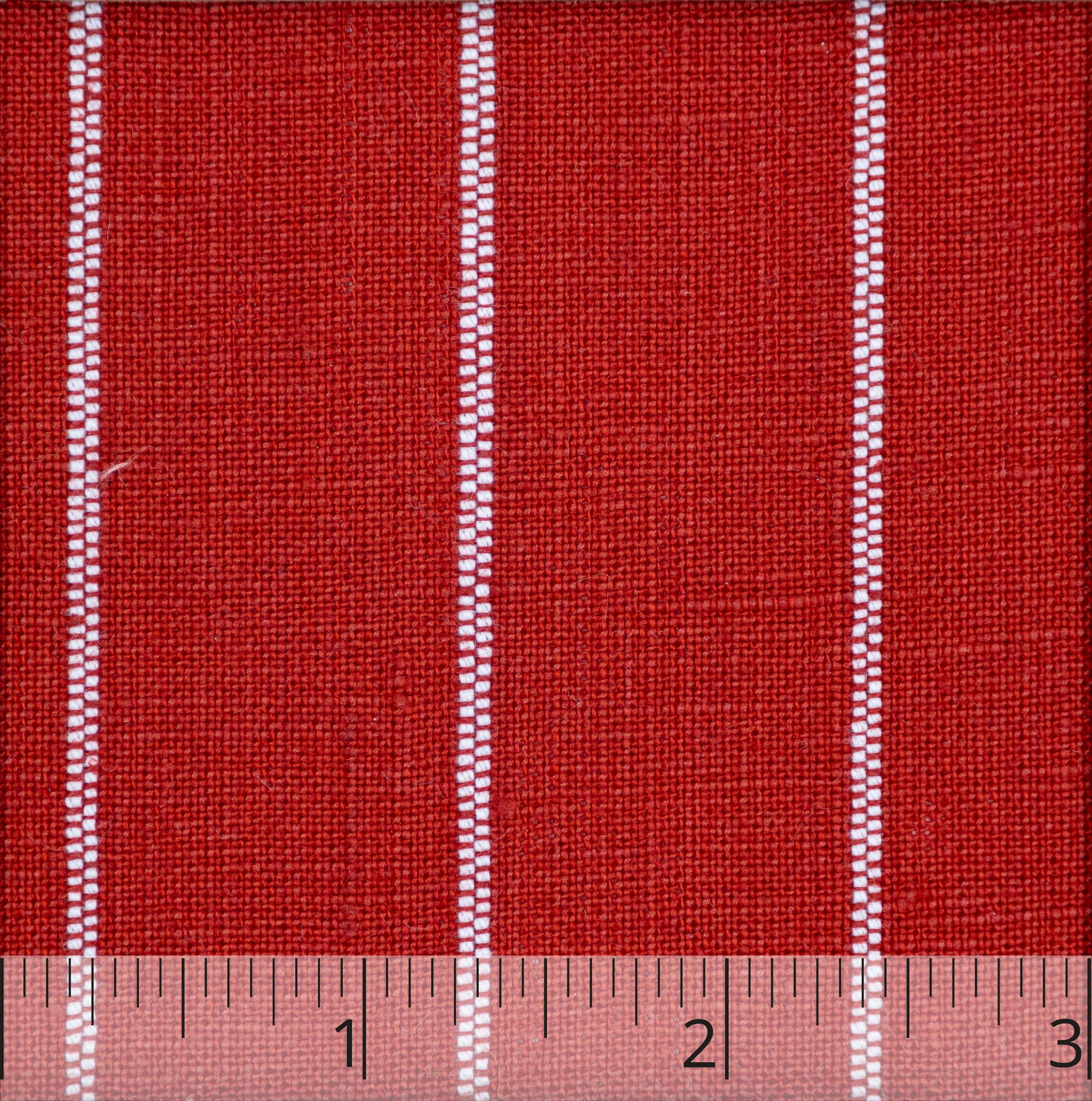 Red & White Stripe Linen - $14.00 yd. - Burnley & Trowbridge Co.