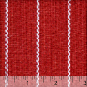 Red & White Stripe Linen - $14.00 yd. - Burnley & Trowbridge Co.