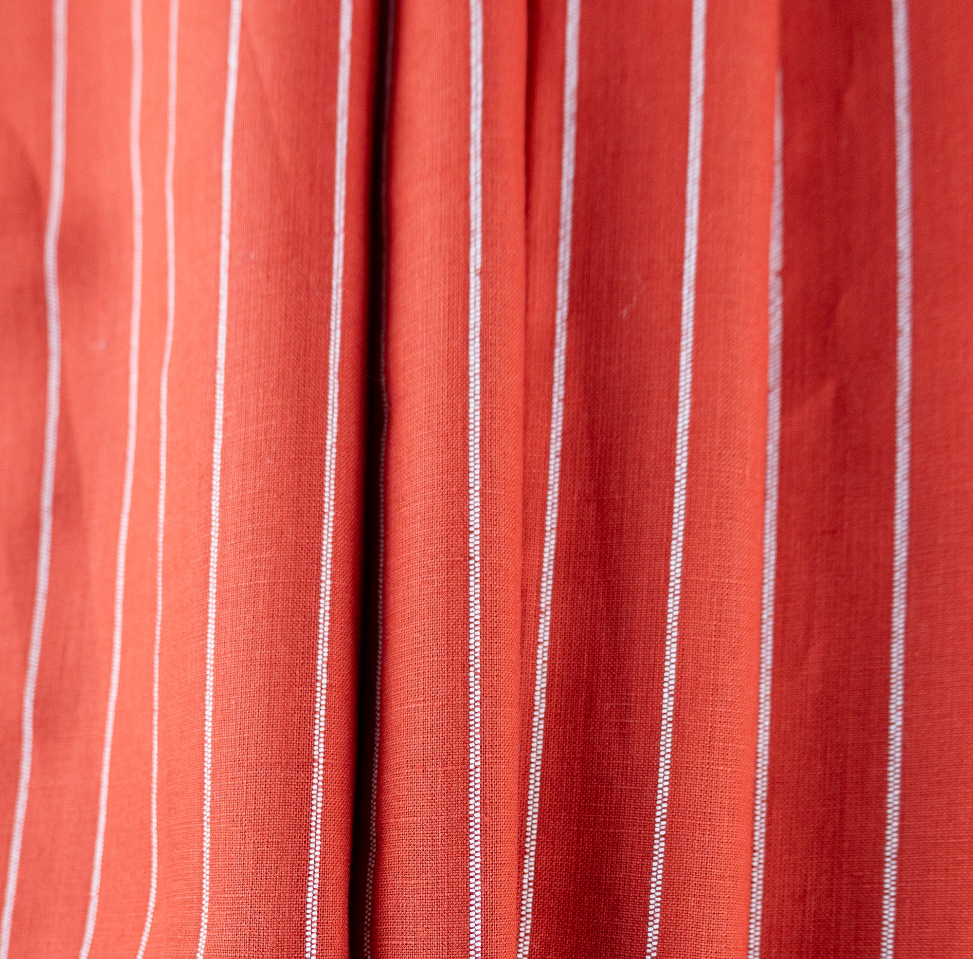 Red & White Stripe Linen - $14.00 yd.