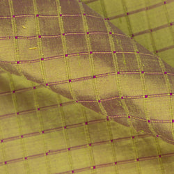 Siskin Green & Bright Pink Crossbar Corded Silk drape - $25.00 yd. - Burnley & Trowbridge Co.