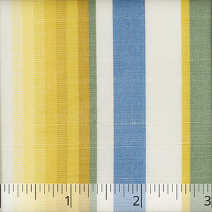 Green, Blue, Gold, Yellow, & Cream Striped Silk 