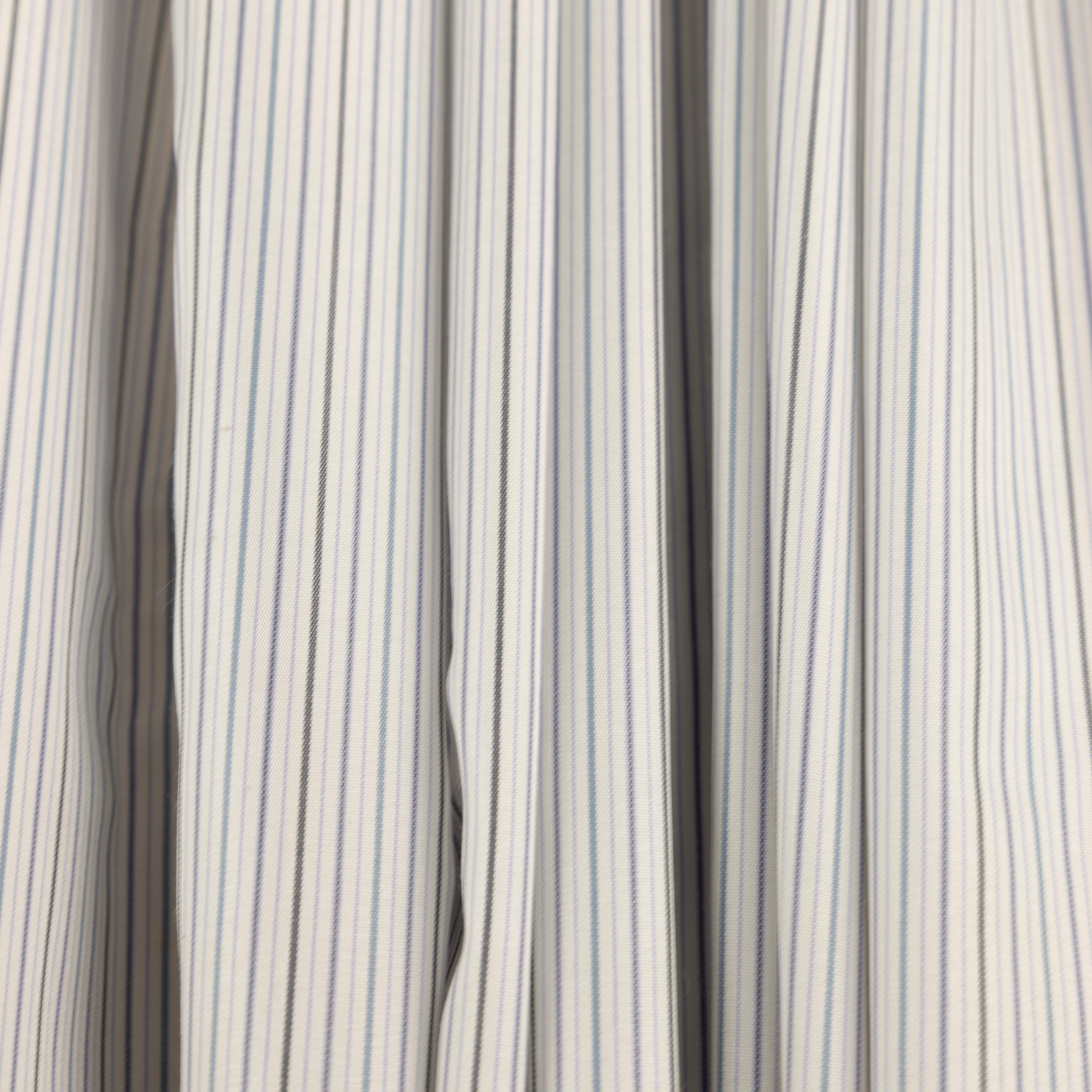 Pale Blue, Grey, & White Striped Cotton & Silk Sousae - Drape - $17.00 yd. - Burnley & Trowbridge Co.