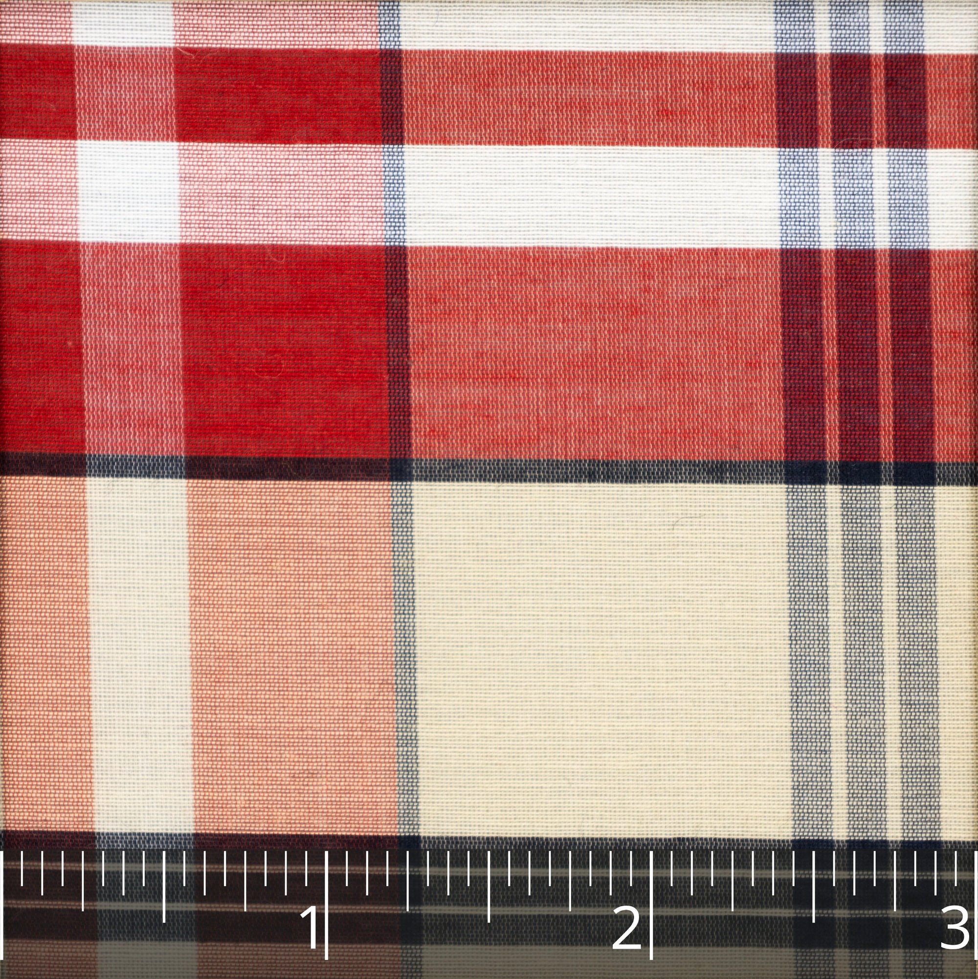 Red, Tan, Black, & Cream Checked Cotton & Silk Gauze drape - $17.00 yd. - Burnley & Trowbridge Co.