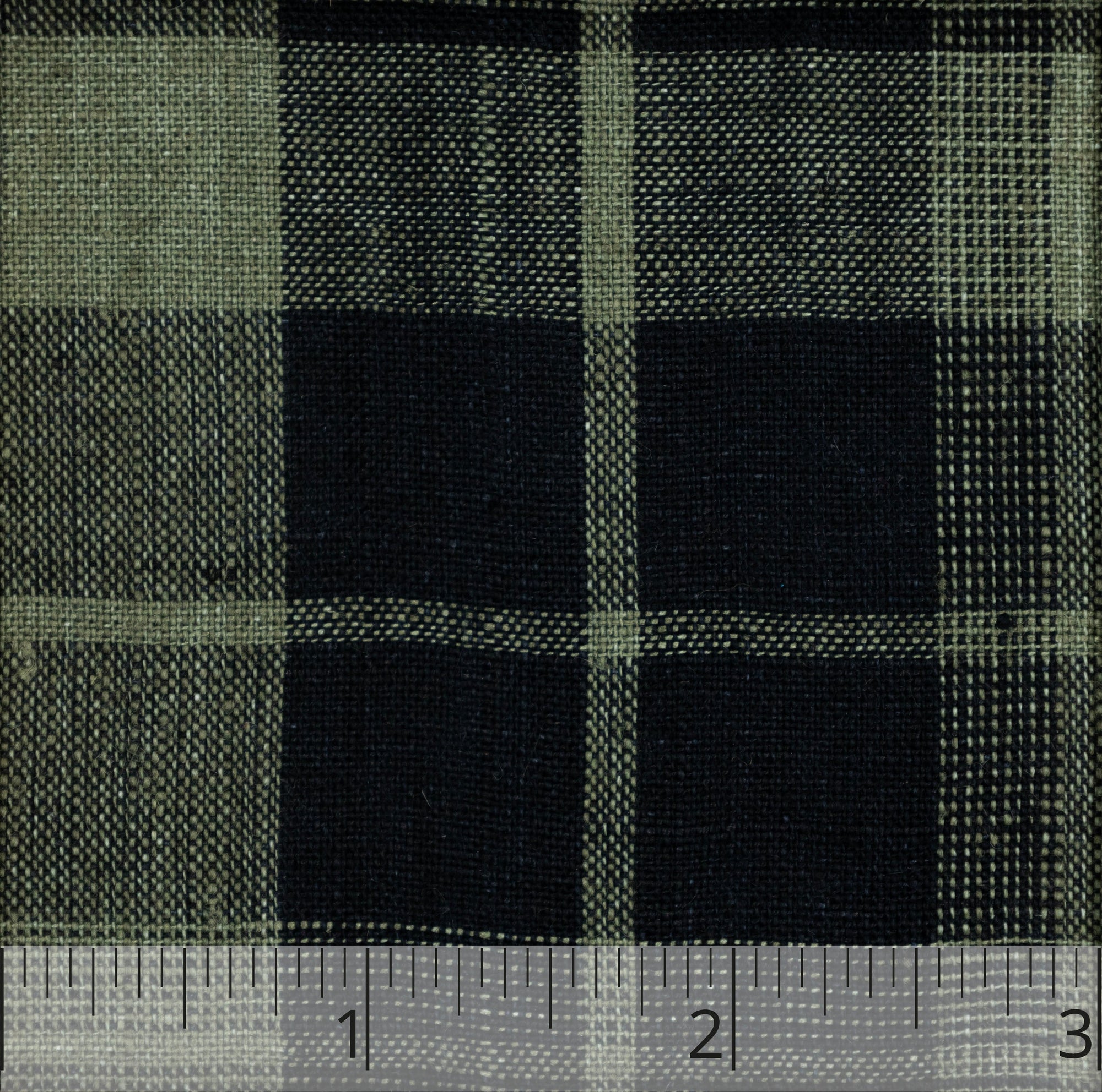 Black & Olive Lightweight Linen Check - $16.00 yd. - Burnley & Trowbridge Co.