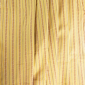 Mustard, Gold, & Dark Brown Striped Woven Cotton- Drape - $16.00 yd. - Burnley & Trowbridge Co.