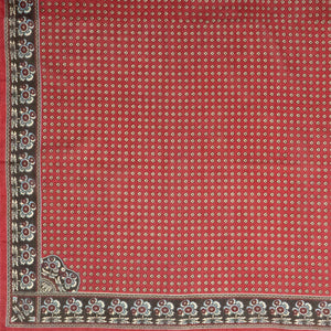 Red, Brown & Blue Flowered Handkerchief or Shawl - Burnley & Trowbridge Co.