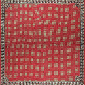 Red, Brown & Blue Flowered Handkerchief or Shawl - Burnley & Trowbridge Co.